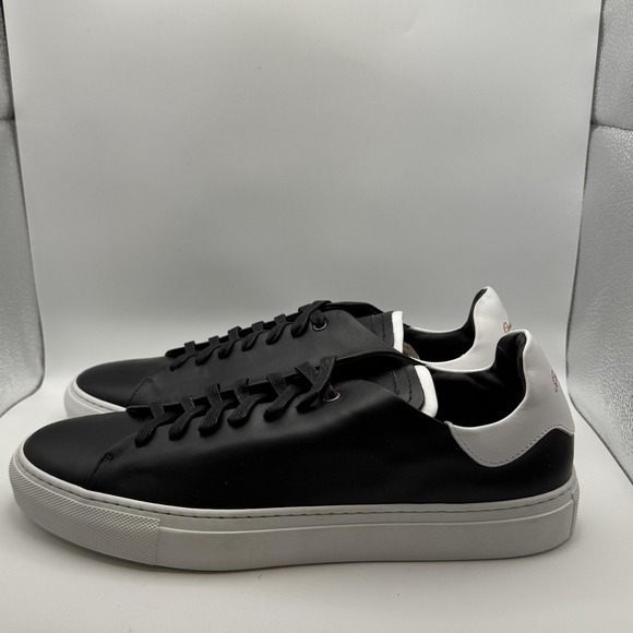 Good Man Brand Shoes Mens Size 10 Black Leather Low Top Sneakers Legend Z Italy